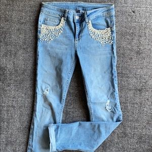 Liu Jo jeans with pearls and rhinestones size 28